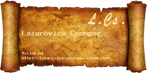 Lazarovics Csongor névjegykártya
